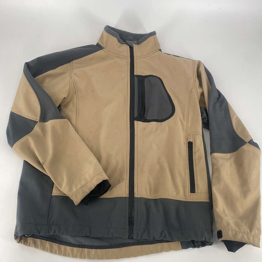 RedHead Men's Tan Gray‎ Softshell Jacket Full Zip Outdoor Activewear Size M